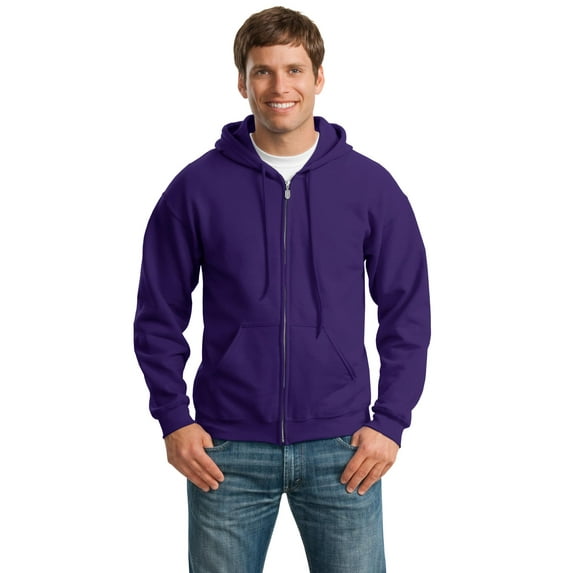 Gildan Mens Heavy Blend Full Zip Hooded Sweatshirt, L, Purple
