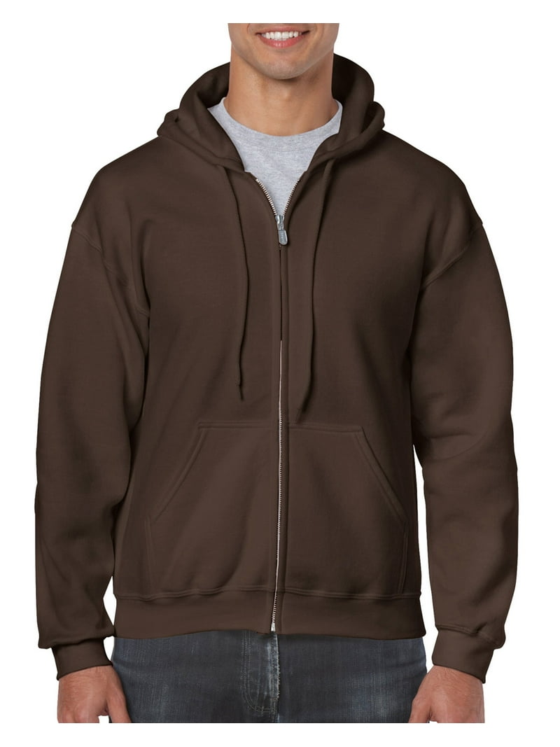 Gildan Mens Heavy Blend Full Zip Hooded Sweatshirt, M, Dark