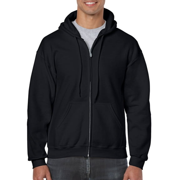 Gildan Mens Heavy Blend Full Zip Hooded Sweatshirt, XL, Black