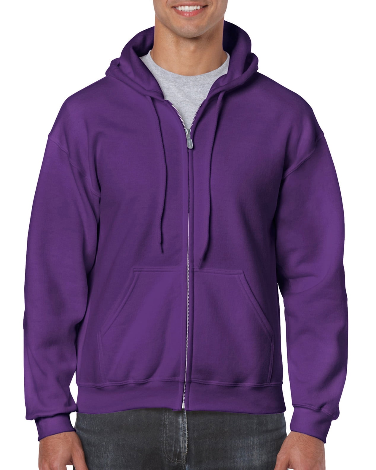 Gildan Mens Heavy Blend Full Zip Hooded Sweatshirt, XL, Purple