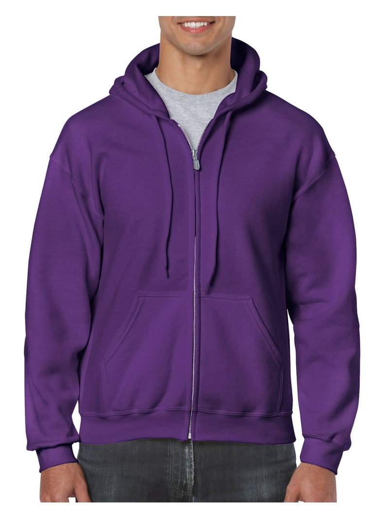 Gildan Mens Heavy Blend Full Zip Hooded Sweatshirt, XL, Purple