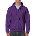 thumbnail image 1 of Gildan Mens Heavy Blend&nbsp;Full Zip Hooded Sweatshirt, XL, Purple, 1 of 1