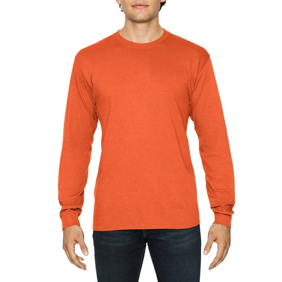 Gildan Mens Heavy Cotton Long Sleeve T-Shirt, 2XL, Orange