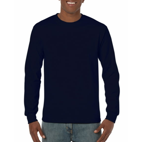 Gildan Mens Heavy Cotton Long Sleeve T-Shirt, 3XL, Navy
