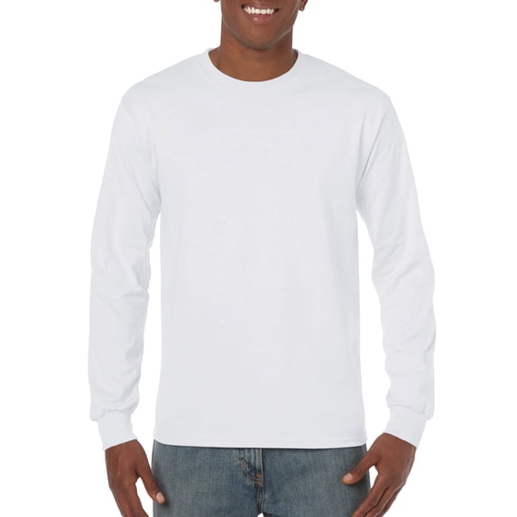 Gildan Mens Heavy Cotton Long Sleeve T-Shirt, 3XL, White