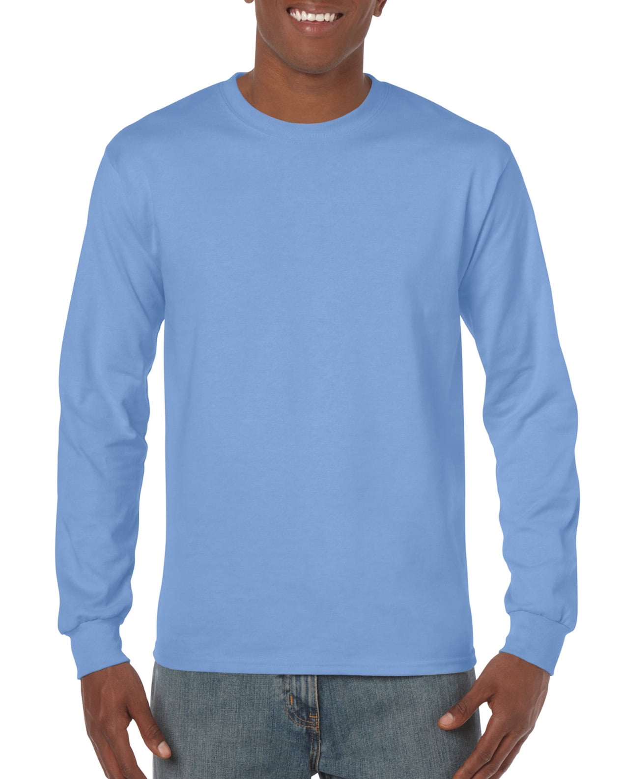Gildan Men's Heavy Cotton Long Sleeve T-Shirt 2-Pack - Style 5400, XL Light Blue-Carolina Blue