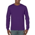 thumbnail image 1 of Gildan Mens Heavy Cotton Long Sleeve T-Shirt, M, Purple, 1 of 3