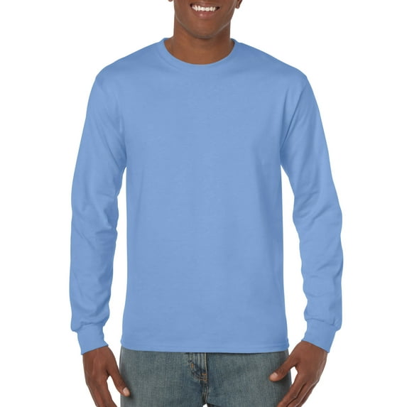 Gildan Mens Heavy Cotton Long Sleeve T-Shirt, XL, Carolina Blue