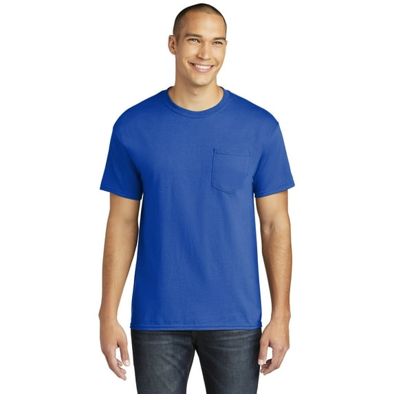Gildan Mens Heavy Cotton Pocket T-Shirt , L, Royal