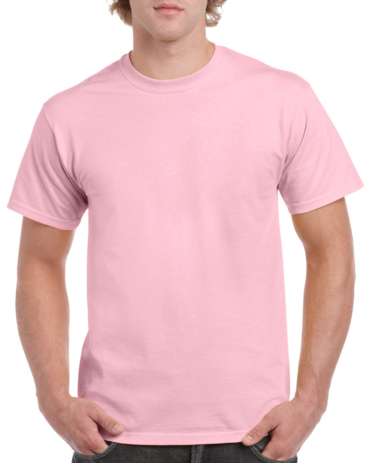 Gildan Mens Heavy Cotton T-Shirt, 2XL, Light Pink 