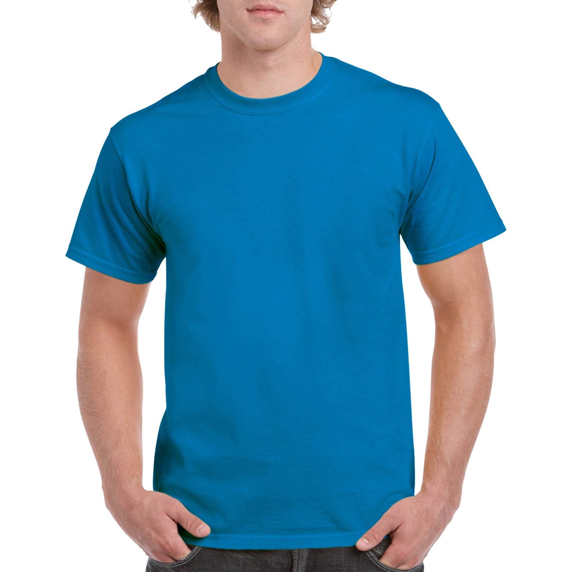 Gildan Men's Heavy Cotton T-Shirt - X-Large, Sapphire Blue (100% Cotton, Pre-Shrunk)