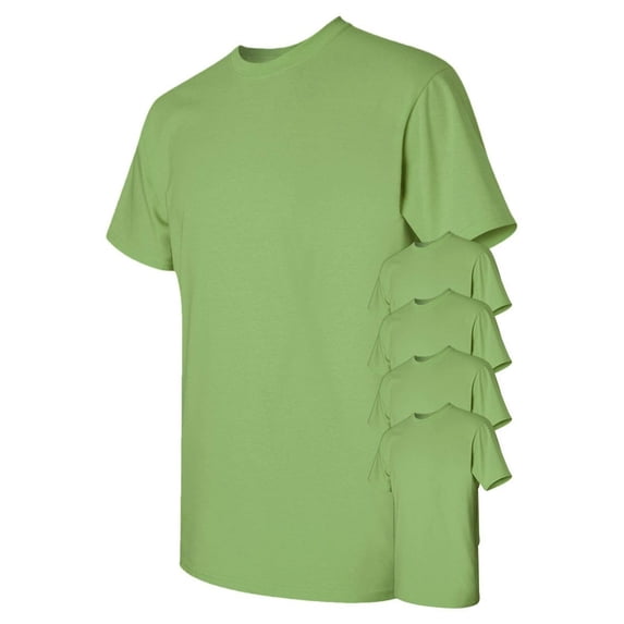 Gildan Mens Heavy Cotton T-Shirt , 3XL, Kiwi (Pack of 5) 5 Kiwi