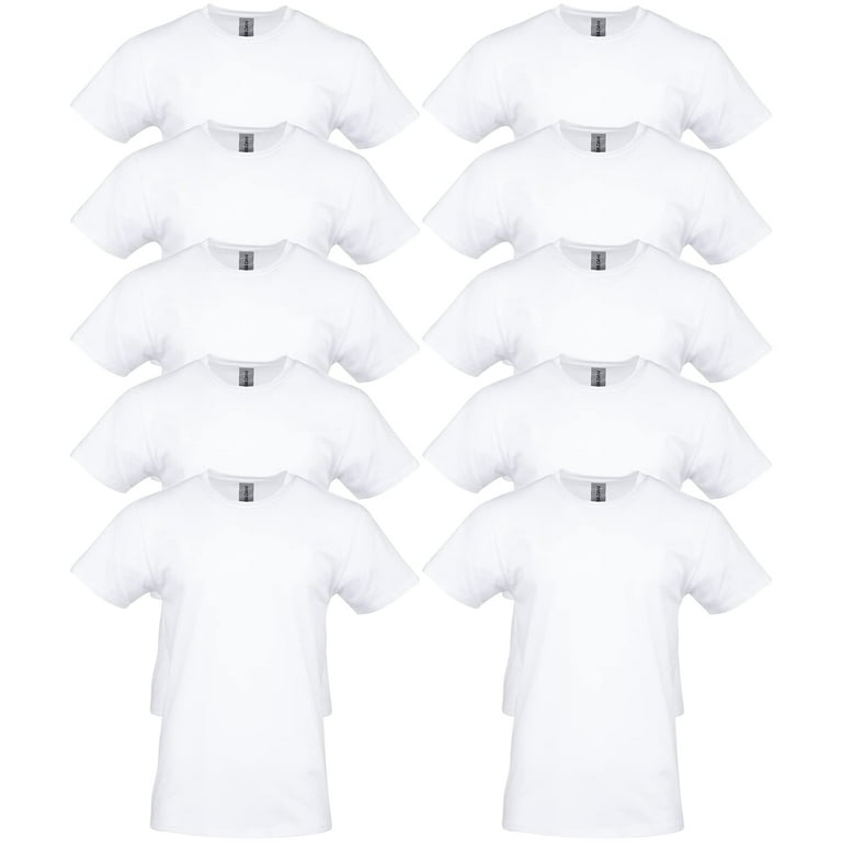 Gildan Mens Heavy Cotton T-Shirt , 5XL, White (Pack of 10) 10