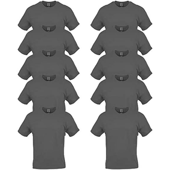 Gildan Mens Heavy Cotton T-Shirt

, L, Charcoal (Pack of 10) 10 Charcoal