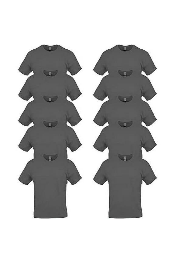 Mens Heavy Cotton T-Shirt
, L, Charcoal (Pack of 10) 10 Charcoal