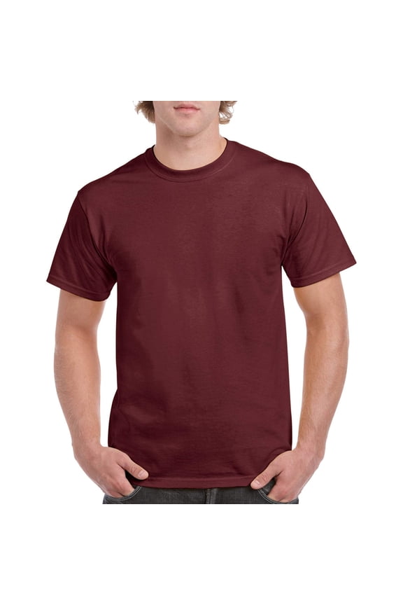 Mens Heavy Cotton T-Shirt , S, Maroon (Pack of 2) 2 Maroon