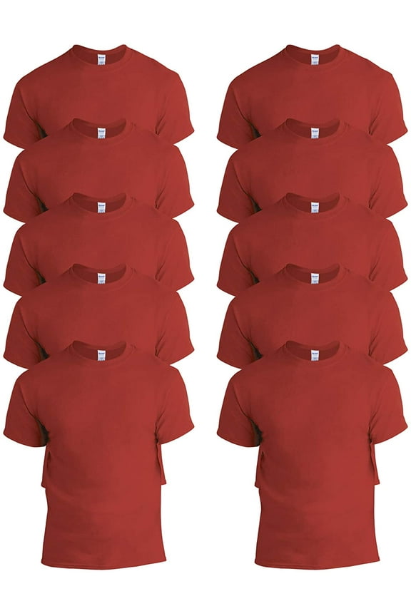 Mens Heavy Cotton T-Shirt, Style G5000, Multipack 10 Red 10-pack XX-Large
