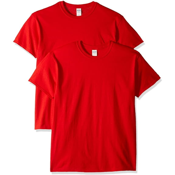 Gildan Mens Heavy Cotton T-Shirt, Style G5000, Multipack 2 Red 2-pack Medium