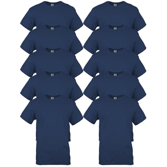 Gildan Mens Heavy Cotton T-Shirt , XL, Navy (Pack of 10) 10 Navy