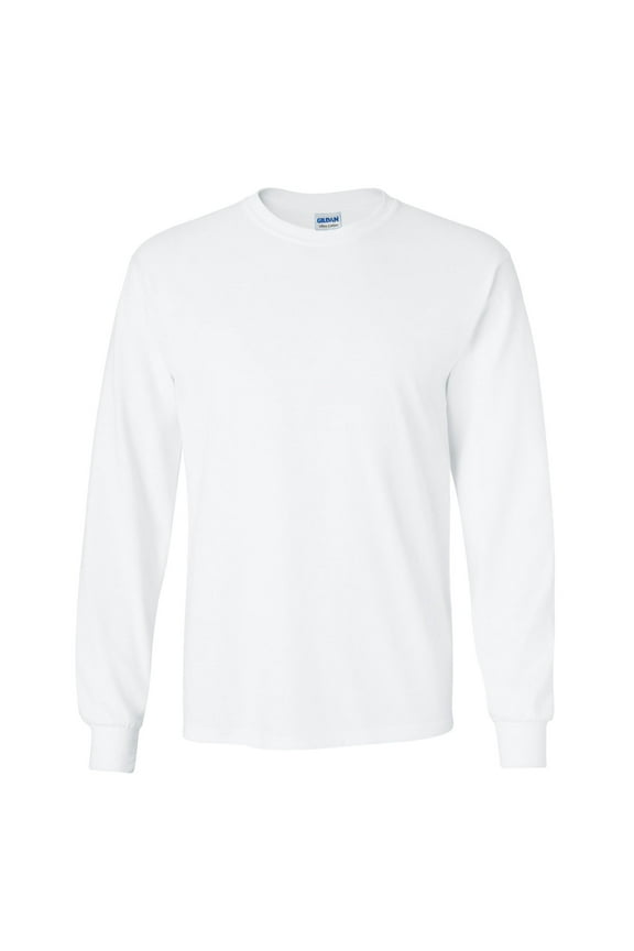 Mens Plain Crew Neck Ultra Cotton Long Sleeve T-Shirt