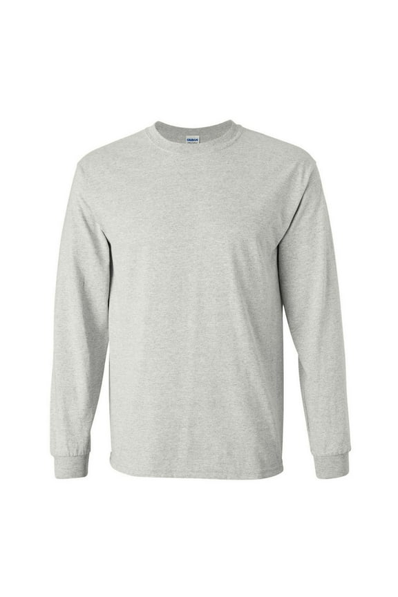 Mens Plain Crew Neck Ultra Cotton Long Sleeve T-Shirt