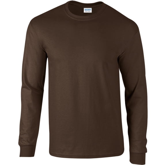Gildan Mens Plain Crew Neck Ultra Cotton Long Sleeve T-Shirt
