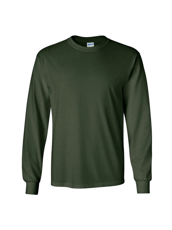 Mens Plain Crew Neck Ultra Cotton Long Sleeve T-Shirt