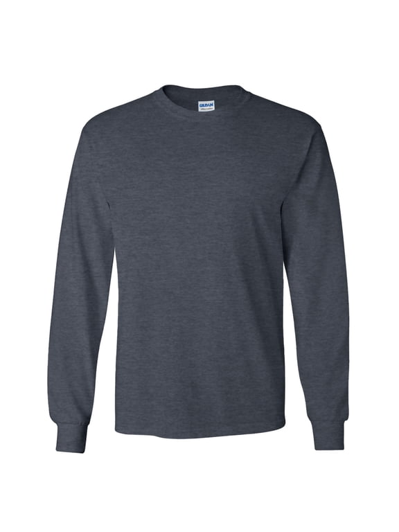 Mens Plain Crew Neck Ultra Cotton Long Sleeve T-Shirt
