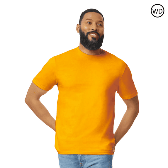 Gildan Mens Short Sleeve, Heavy Cotton T-Shirt, 100% Cotton, Crew Neck Tee for Men, Arts And Craft, Gold, 4XL