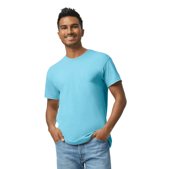 Gildan Mens Short Sleeve, Heavy Cotton T-Shirt, 100% Cotton, Crew Neck Tee for Men, Arts And Craft, Sky, 2XL
