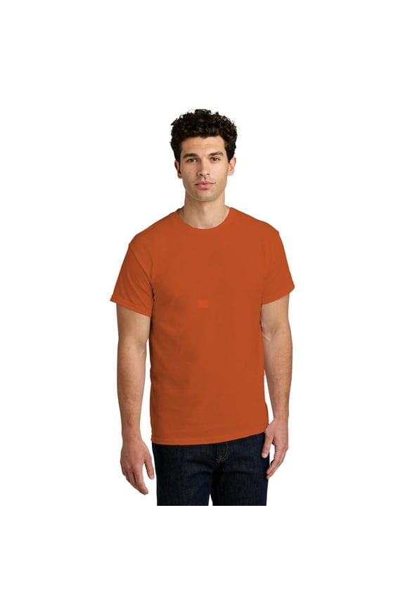 Mens Short Sleeve, Heavy Cotton T-Shirt, 100% Cotton, Crew Neck Tee for Men, Arts And Craft, Texas Orange, XL