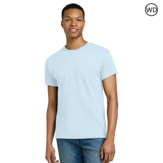 Gildan Mens Short Sleeve, Large Size Tee, 100% Cotton Comfort, Crew Neck Tee for Men, Arts And Craft, Light Blue, 4XL