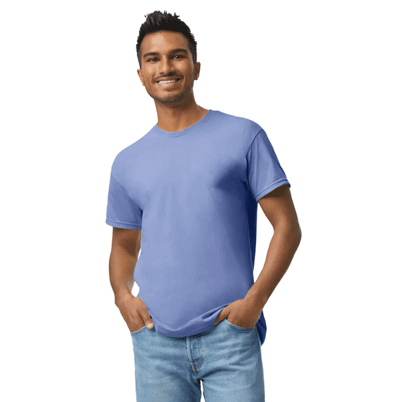 Gildan Mens Short Sleeve, Large Size Tee, 100% Cotton Comfort, Crew Neck Tee for Men, Arts And Craft, Violet, 3XL
