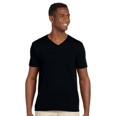 Gildan Mens SoftStyle V-Neck Double-Needle T-Shirt, Pack of 3