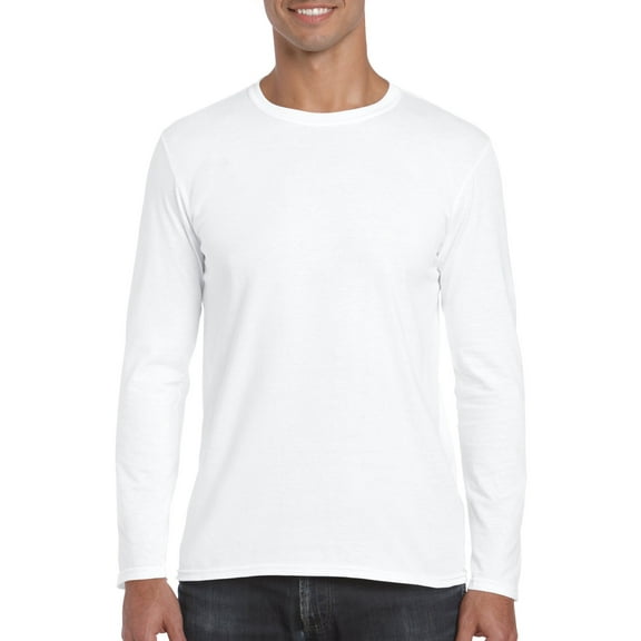 Gildan Mens Softstyle Long Sleeve T-Shirt, S, White