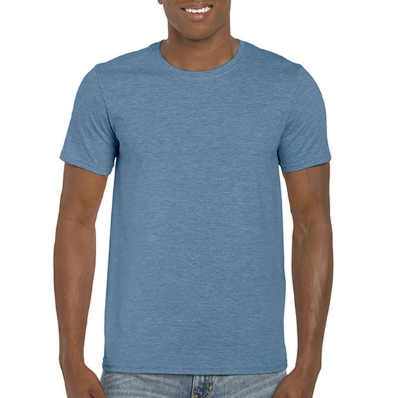 Gildan Mens Softstyle T-Shirt, 2XL, Heather Indigo