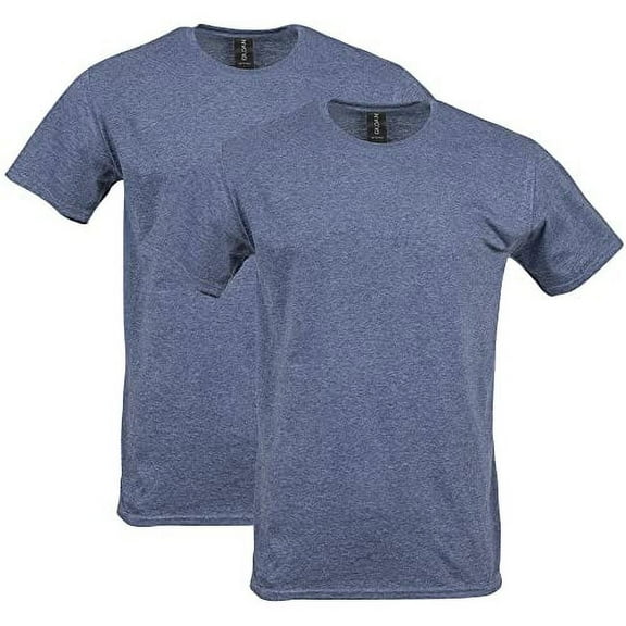 Gildan Mens Softstyle T-Shirt, 3XL, Heather Navy (Pack of 2) 2 Heather Navy