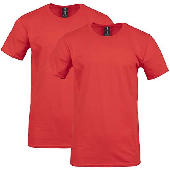 Gildan Mens Softstyle T-Shirt, 3XL, Red (Pack of 2) 2 Red