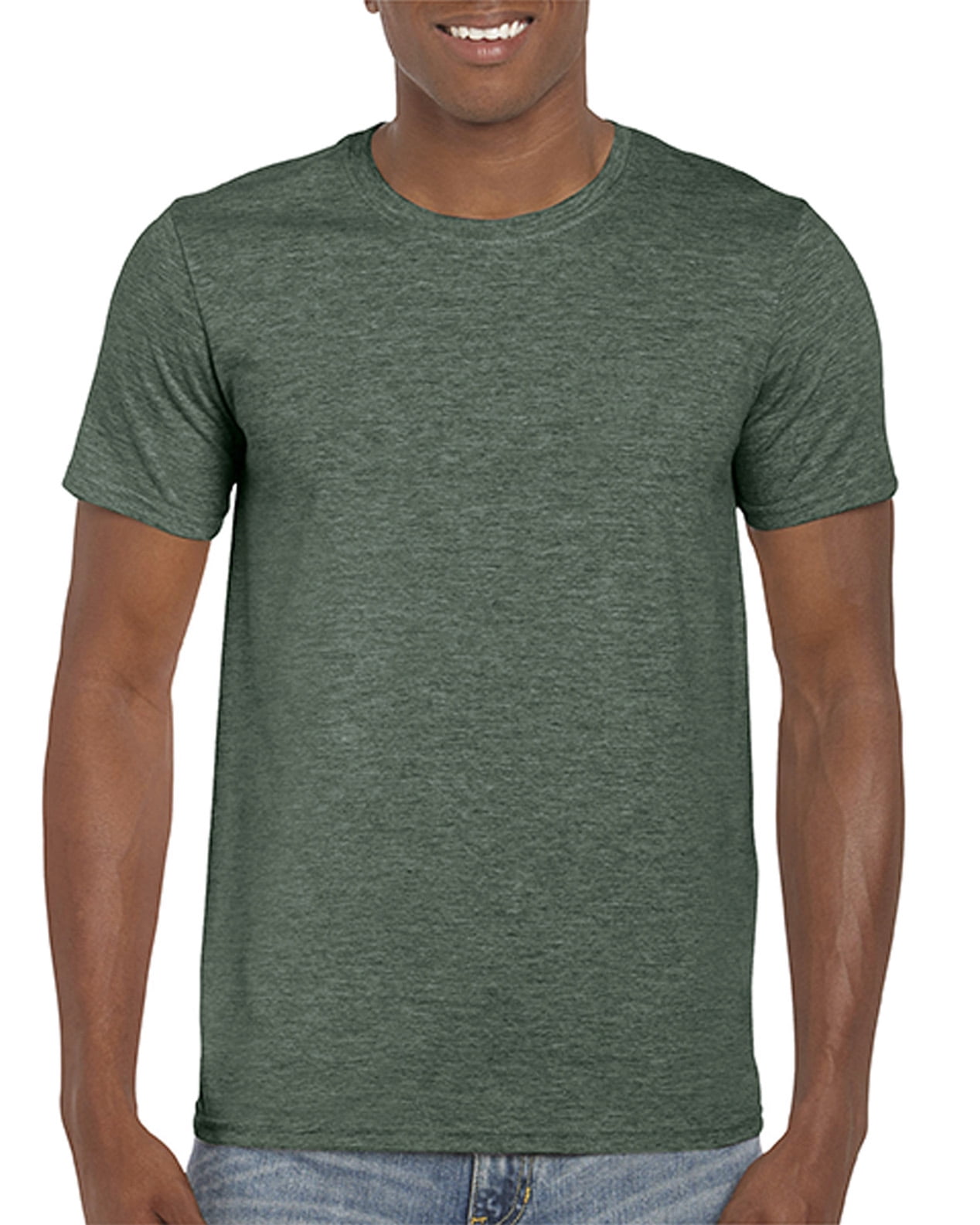 Gildan Mens Softstyle T-Shirt, 2XL, Heather Military Green