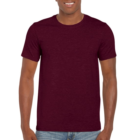 Gildan Mens Softstyle T-Shirt, L, Heather Maroon