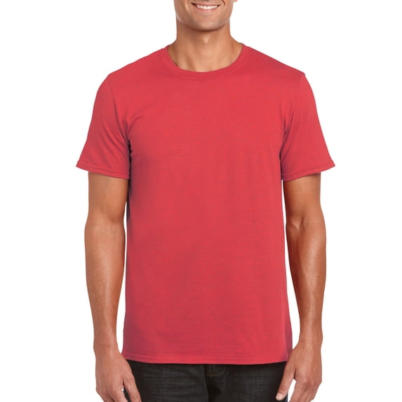 Gildan Mens Softstyle T-Shirt, L, Heather Red