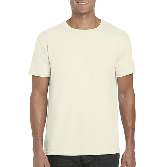 Gildan Mens Softstyle T-Shirt, L, Natural