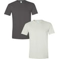 thumbnail image 1 of Gildan Mens Softstyle T-Shirt, S, Charcoal (Pack of 2) (1 White / 1 Charcoal), 1 of 1