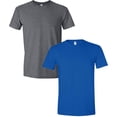 thumbnail image 1 of Gildan Mens Softstyle T-Shirt, S, Dark Heather (Pack of 2) (1 Royal / 1 Dark Heather), 1 of 1