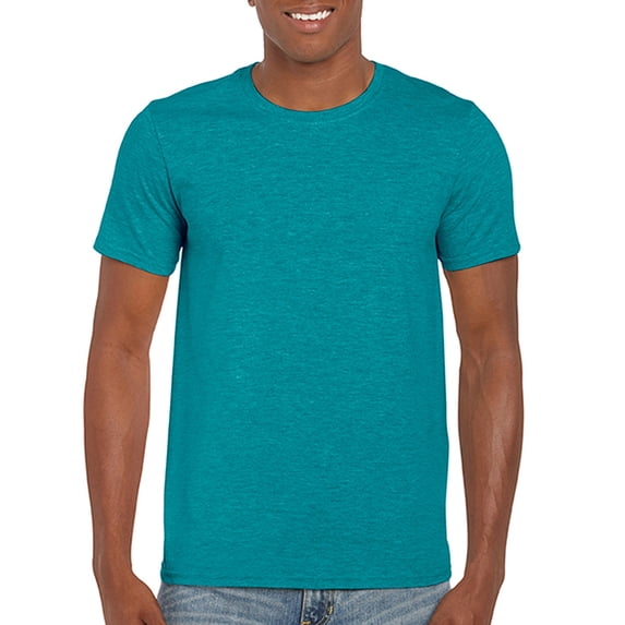 Gildan Mens Softstyle T-Shirt, S, Heather Galapagos Blue