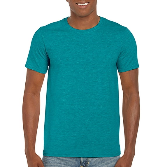 Gildan Mens Softstyle T-Shirt, XL, Heather Galapagos Blue