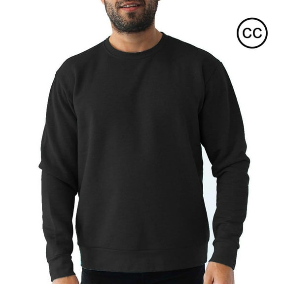 Gildan Mens Sweatshirts, Heavy Blend Pullover Fleece Sweater 8oz, 50 Cotton/50 Polyester, Black Crewneck Sweatshirt, L