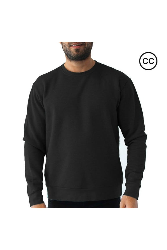 Mens Sweatshirts, Heavy Blend Pullover Fleece Sweater 8oz, 50 Cotton/50 Polyester, Black Crewneck Sweatshirt, S