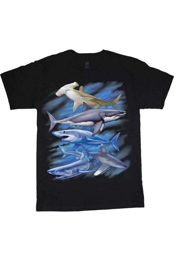 Mens T-Shirt Sharks Ocean Life Mens Graphic Tee Gift For Men Women Unisex Tee