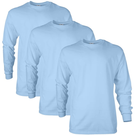 Gildan Mens Ultra Cotton Long Sleeve T-Shirt
, 2XL, Carolina Blue (Pack of 3) 3 Carolina Blue